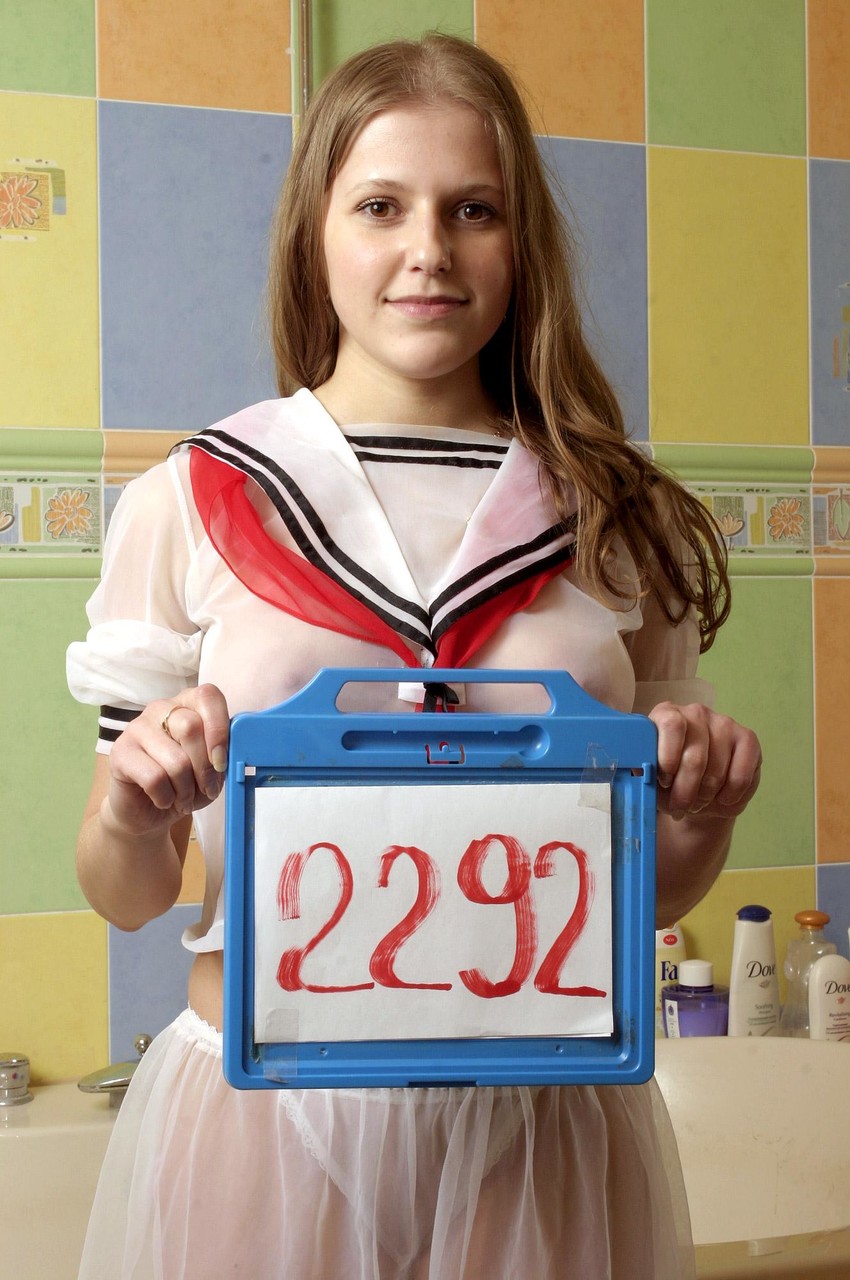Cute schoolgirl Molly C comes in shower to have fun  